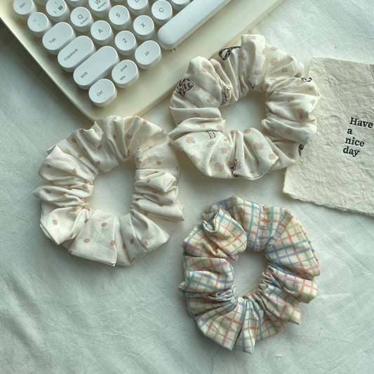 plaid scrunchie 3pcs set